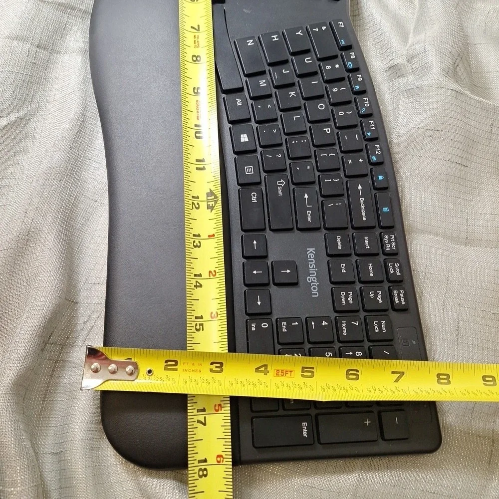 Kensington Pro Fit Ergo Wireless Keyboard Tested Dongle Included Wrist Rest